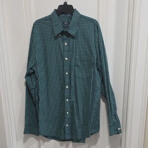 XLT IZOD Button Up Dress Shirt - Teal Blue